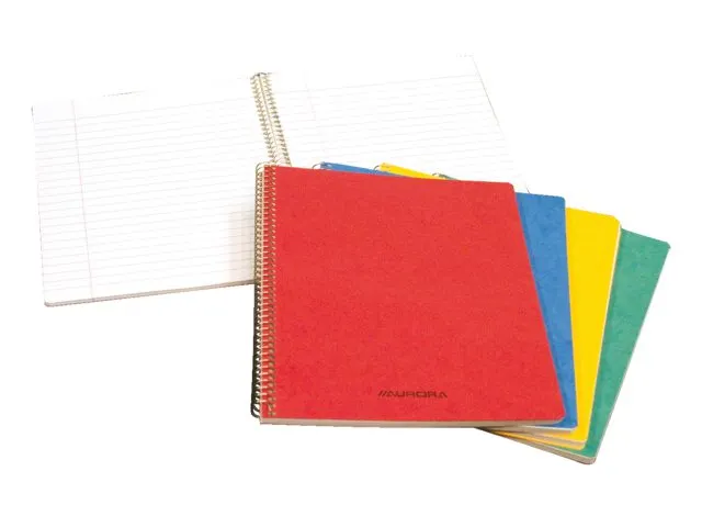Cahier à spirale Aurora A4 carreau 5x5mm 120 pages 80g assorti