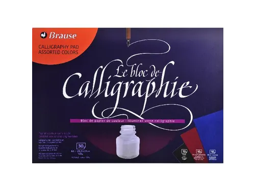 Kalligrafie blok -3 kleuren 30bl 125g A4