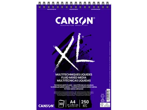 Mixed mediapapier Canson XL Fluid Mixed Media 30vel 250gr A4 extra wit