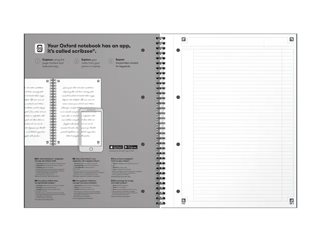 Spiraalblok Oxford International Notebook A4+ lijn Blauw