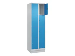 lockerkast,HxBxD 1950x600x500mm,2x4vakken,vak B 300mm,cil.-slot,sokkel