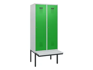 locker met bank,HxBxD 1950x800x815mm,2vak,vak B 400mm,cilinderslot - 2