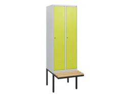 locker met bank,HxBxD 1950x600x815mm,2vak,vak B 300mm,cil.-slot