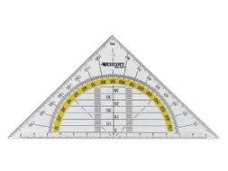 Geodriehoek Westcott 14cm Transparant