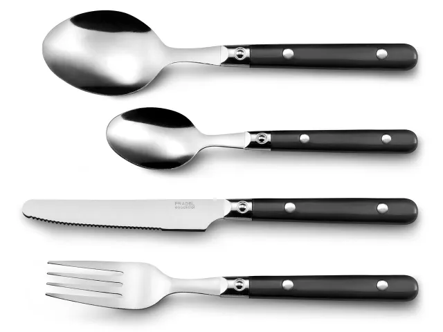 Pradel Essentiel bestekset Saxo, zwart, 16 stuks