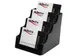Porte-cartes de visite 4 compartiments, noir