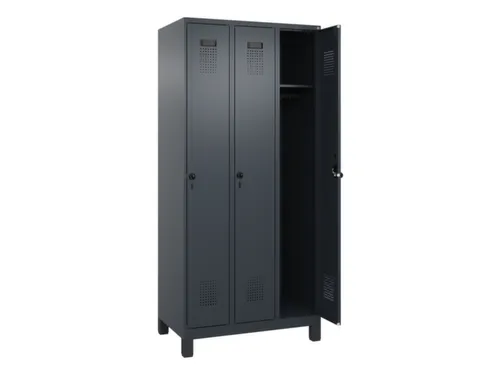 locker,HxBxD 1950x900x500mm,3vak,vak B 300mm,draaigrendel,voeten