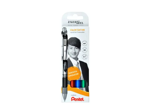 Gelschrijver Pentel Energel BL77 0.35mm blister à 4 stuks assorti
