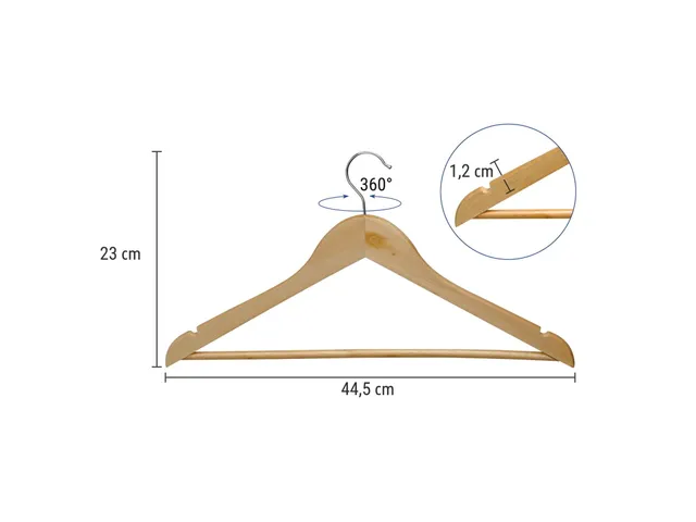 9453470 Kledinghanger MAULmira hout 20 stuks 44.5x1.2x23cm bruin