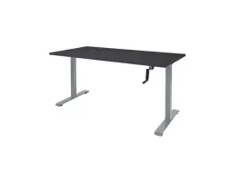 Dextro Slinger Bureau Zit-sta T-poot 160x80 Hout Zwart 25mm Alu