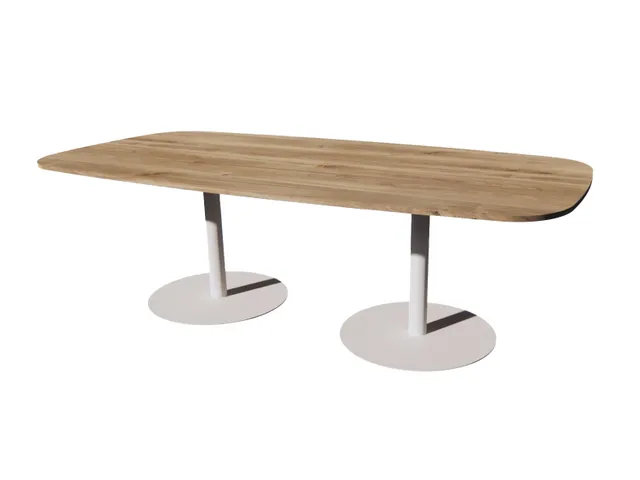 Linesto vergadertafel 240x120 deens ovaal honey castello 25mm wit