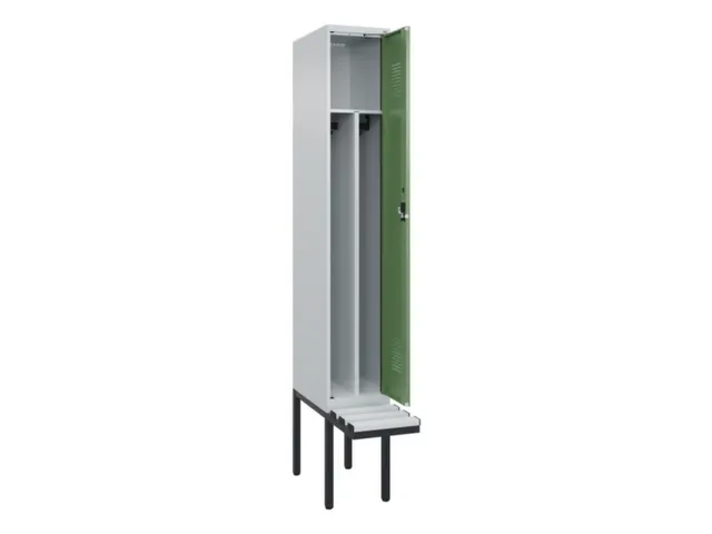 locker met bank,voor scheiding van kleding,HxBxD 2120x300x815mm,1vak