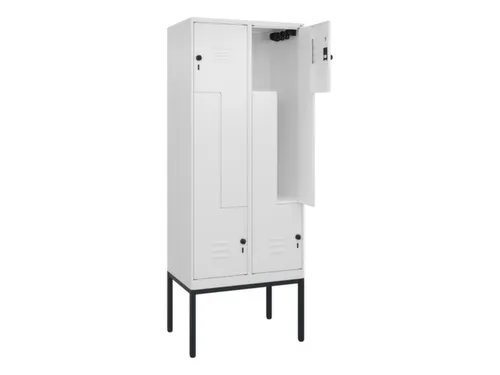 Z-garderobekast,HxBxD 2120x800x500mm,vak B 200/400mm,draaigrendel