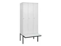 locker met bank,HxBxD 2120x900x815mm,3vak,vak B 300mm,cil.-slot