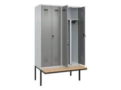 PBM-locker met bank,HxBxD 2120x1200x815mm,4vak,vak B 300mm