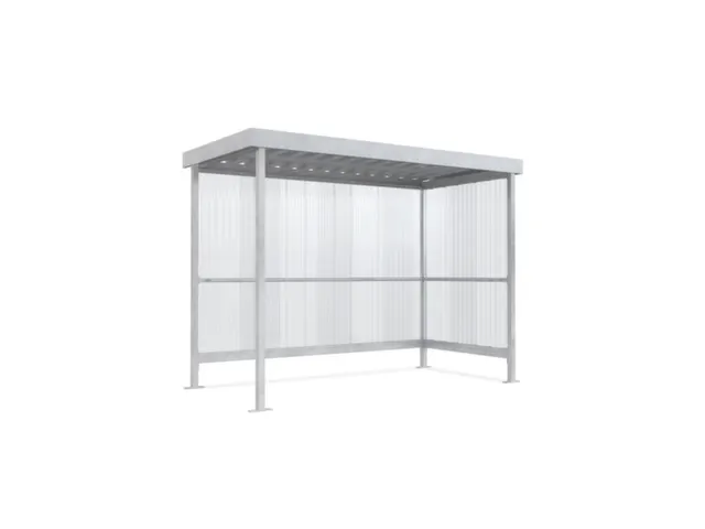 Rokersoverkapping 2360x2960x1580mm polycarbonaat 1 zij-en achterwand