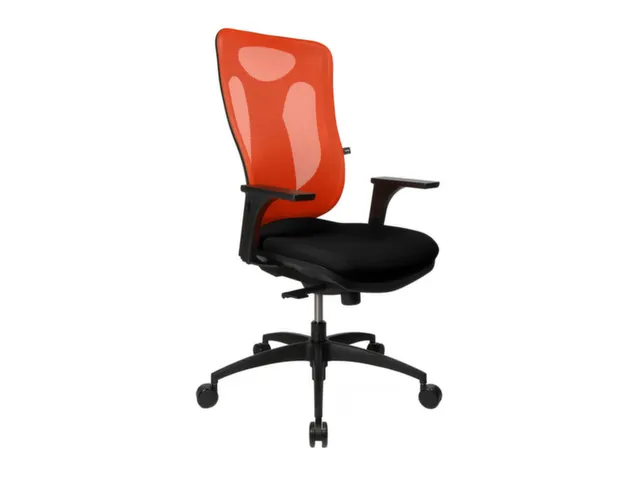 Bureaustoel Rood Puntsynchroonmechanisme Zitting Stof Zwart