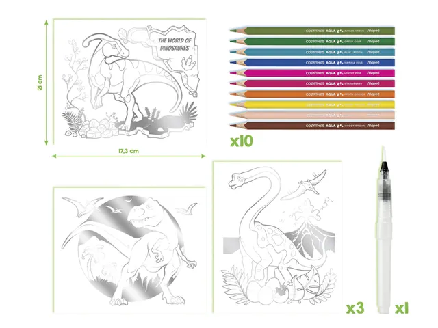 Hobbyset Maped Creativ Aqua'Art dinosaurus 14-delig assorti