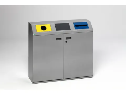 Afvalverzamelstation 3x80 Liter Inworp ral1023/ral7021/ral5010