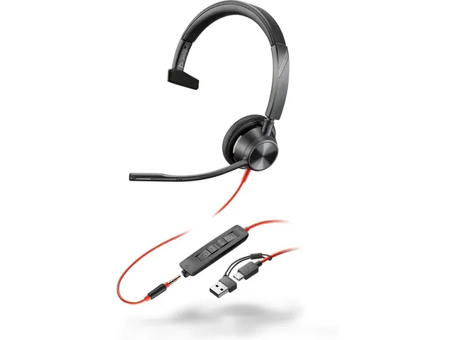 Casque Poly Blackwire 3315 Mono USB-C/A 8X217AA filaire noir
