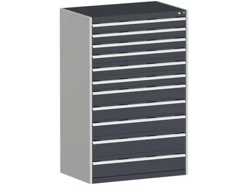 ladekast HxBxD 1600x1050x650mm 11laden RAL7035 front RAL7016