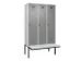 locker met bank,voor scheiding van kleding,HxBxD 2120x1200x815mm,3vak