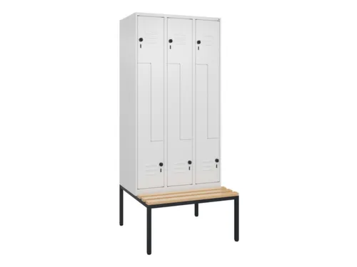 Z-garderobekast,HxBxD 2120x900x815mm,6vak,vak B 300mm,draaigrendel