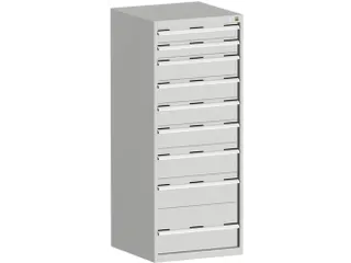 ladekast HxBxD 1600x650x650mm 9laden RAL7035 front RAL7035 - 1