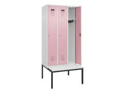 locker met bank,HxBxD 2120x900x815mm,3vak,vak B 300mm,cilinderslot