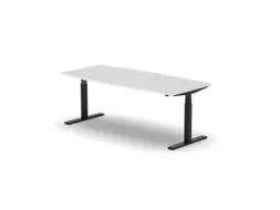 Elektrisch ihv Vergadertafel Vatvorm 2000x800mm Zwart+ Lichtgrijs Blad