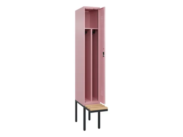 locker met bank,voor scheiding van kleding,HxBxD 2120x300x815mm,1vak