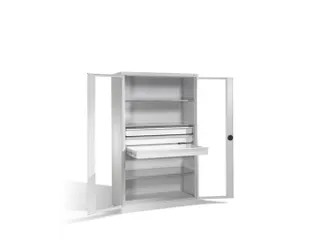 werkplaatskast HxBxD 1950x1200x600mm 3xStalen bodem 3laden slot - 1