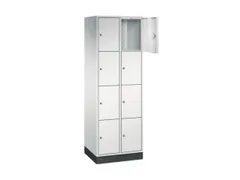 lockerkast,RAL 7035,HxBxD 1950x620x500mm,2x4vakken,cil.-slot,sokkel