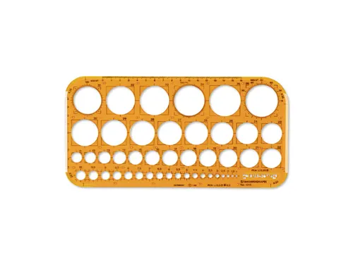 Sjabloon cirkel Standardgraph 1-36mm 45 cirkels