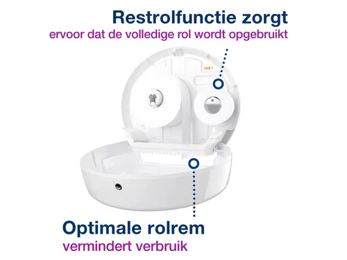Tork 555000 T2 Mini Jumbo Toiletpapier Dispenser Elevation Wit