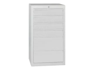 Ladenkast 900x500x500mm 4/2laden Glijgeleiding Ral7035 Front Ral7035 - 2