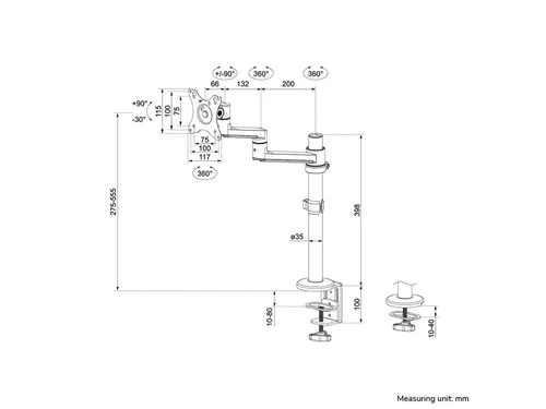 Monitorarm Neomounts DS60-425WH1 wit
