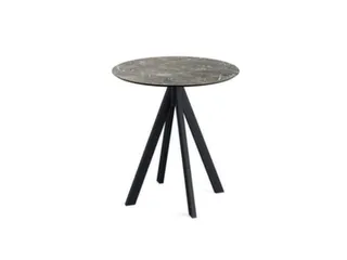 bistrotafel,HxØ 730x700mm,rond,4voeten zwart,blad HPL Galaxy Marble - 1