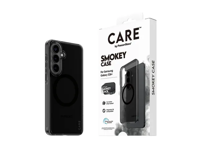 PanzerGlass CARE by Smokey Case w. Black Qi Samsung Galaxy S26+,
