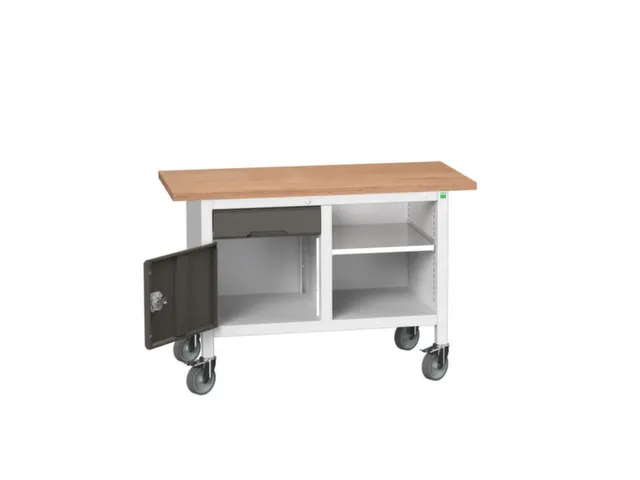 werkbank,HxBxD 830x1250x600mm,multiplexblad,uitrusting: 1lade,kast