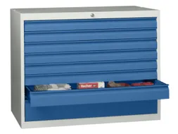 ladekast 800x1023x600mm 8laden cilinderslot RAL7035 front RAL5012