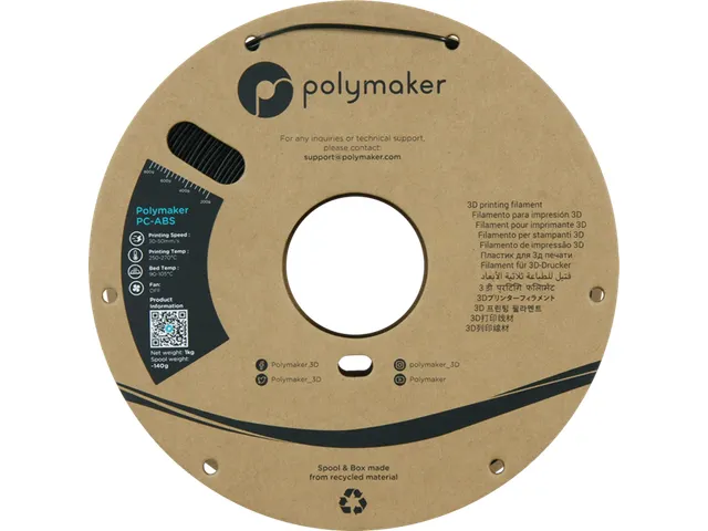Polymaker PC-ABS Black, 1,75 mm Filament 1kg Zwart