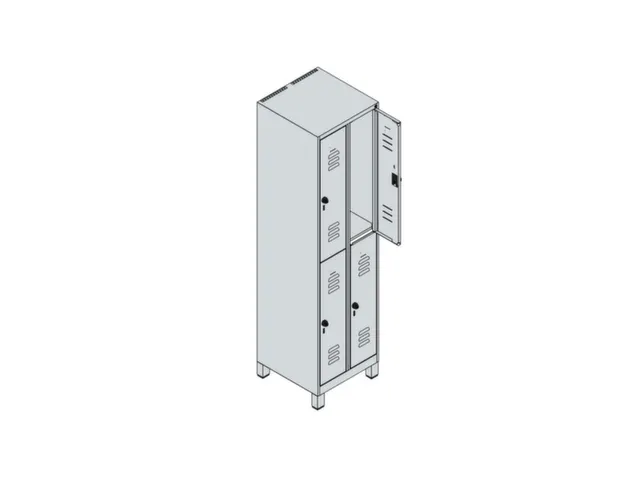 dubbeldekse locker,HxBxD 1950x500x500mm,2x2vak.,vak B 250mm