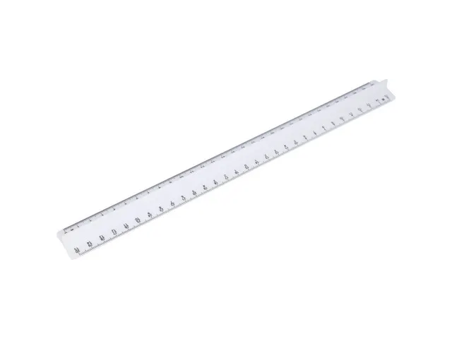 Règle à prisme Westcott 30cm blanc laiteux avec 3 échelles avec poi