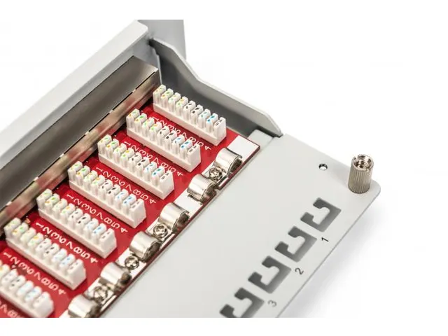 CAT 6A patchpaneel afgeschermd 12-poorts 1U 10'' rackmontage grijs