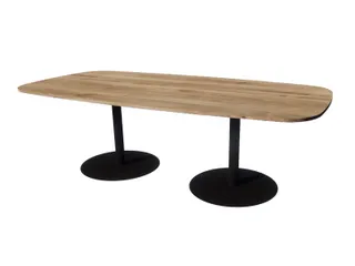Linesto vergadertafel 240x120 deens ovaal honey castello 25mm zwart - 1