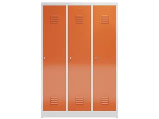 garderobekast 1800x1185x500mm 3vak klink sokkel romp RAL7035 RAL3000 - 2