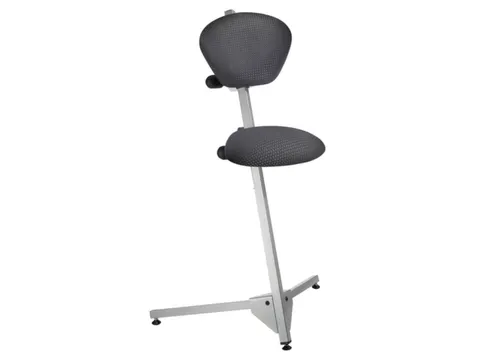 Stahulp Staalbuis Zitting Stof Beige / Bruin Onderstel Grijsaluminium