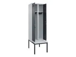 locker met bank,voor scheiding van kleding,HxBxD 2120x600x815mm,2vak