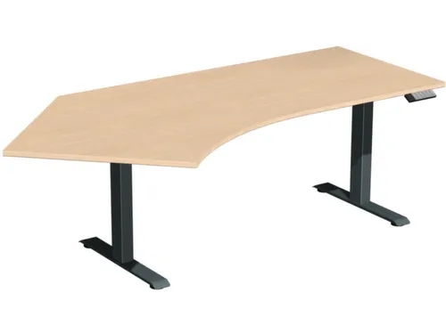 Elektrisch in hgte vst. hoekbureau,HxBxD 730-1230x2166x1130mm